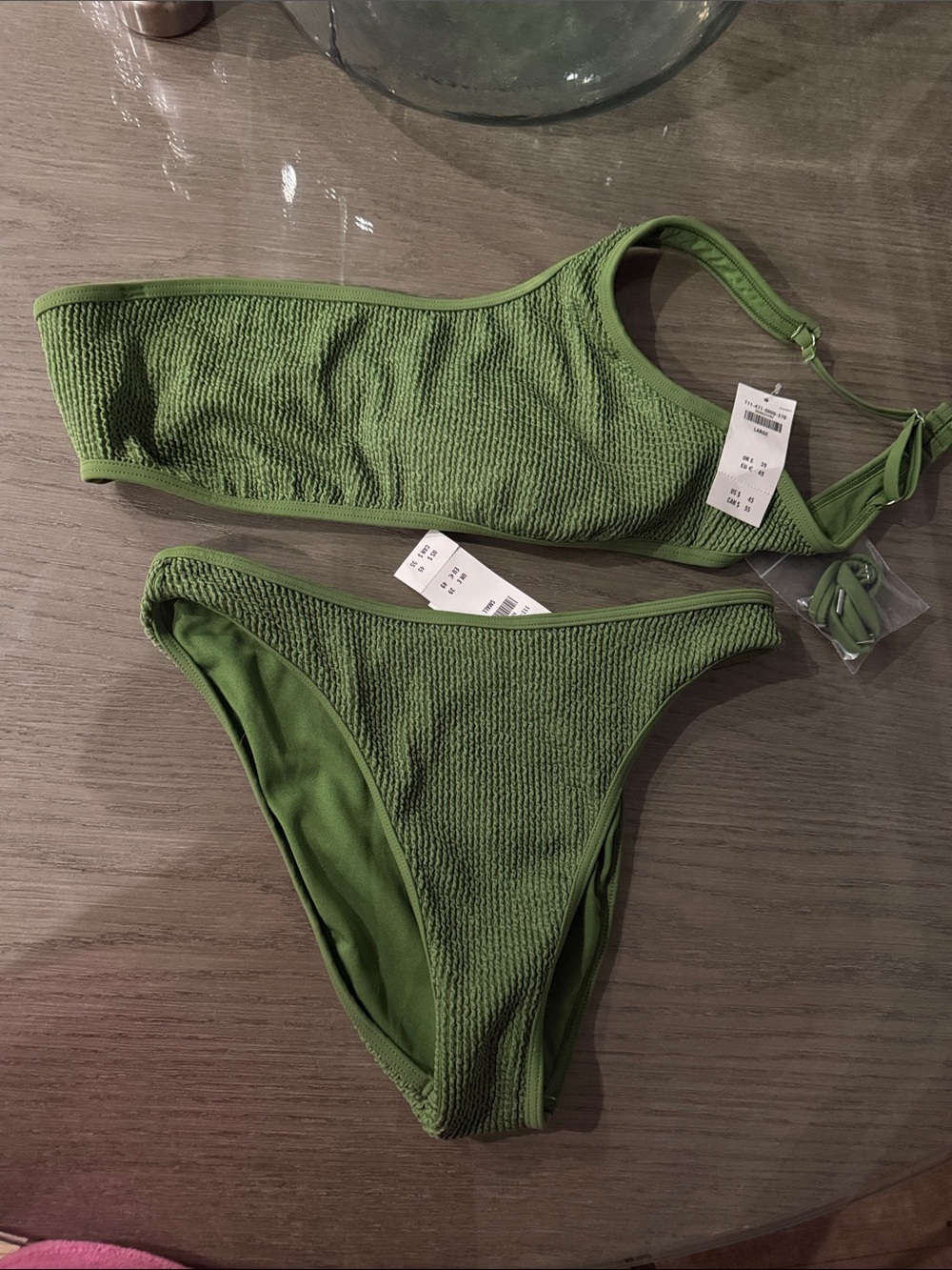 Abercrombie Textured Olive Green Two-Piece Women's Swim Set